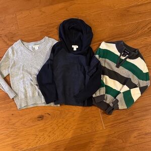 Cat & Jack Kids Sweater Set - Gray, Navy, Green Stripes